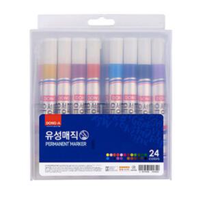 동아 유성매직 24색 세트 둥근촉 유성 매직 마카 미술 컬러링 일러스트 수업 재료 준비물