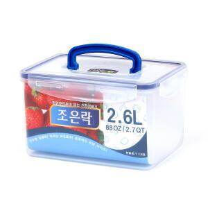조은락 투명 밀폐용기 2.6L 손잡이 반찬통 김치통