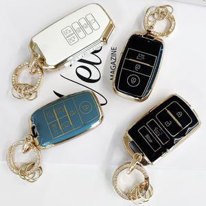 TPU 기아차전용 자동차키케이스+큐빅키링/키홀더 키커버 기아 키케이스 열쇠고리 차키홀더