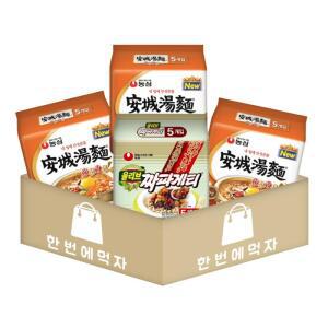 봉지라면 멀티팩 2종 / 안성탕면 3팩(15봉지) + 짜파게티 1팩(5봉지) / 총 4팩(20봉지