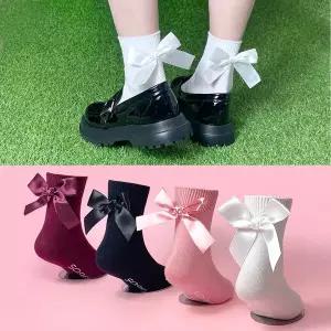 여아리본양말 새학기 한국제작 공주님삭스 공단 새틴 골지