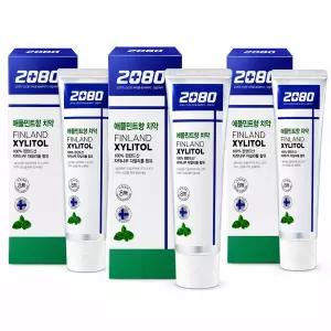 2080 애플민트향 치약 자일리톨 110g x3개 핀란드산