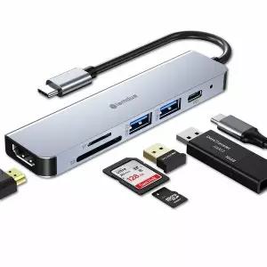 아이엠듀 6in1 USB C타입 허브 HDMI 4K 멀티포트 노트북 CUH606