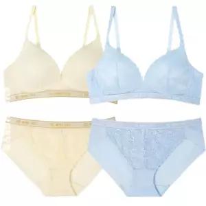 [롯데백화점]예스 [노와이어]컴포트 레이스 아웃밴드 여성헴팬티세트2종택1YSWBZA13YSWPZA13