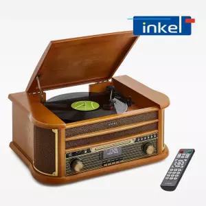인켈 IK-A2080LP 올인원 LP 턴테이블 플레이어 블루투스 스피커 오디오 CD플레이어 라디오