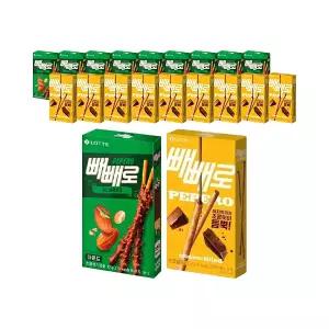 롯데웰푸드 빼빼로 아몬드 37g, 10개 + 빼빼로 초코필드 53g, 10개