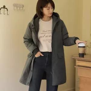 [빼빼]누빔안감 하이넥 뒷트임 후드 야상 점퍼