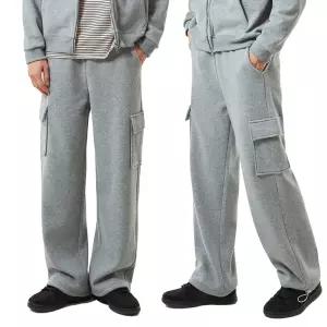 [M-2XL] 남녀공용 기모 와이드 스트링 카고팬츠 조거팬츠