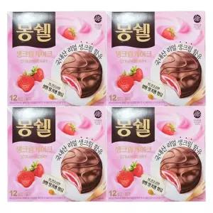 롯데 몽쉘 딸기 생크림케이크 408g X 4개