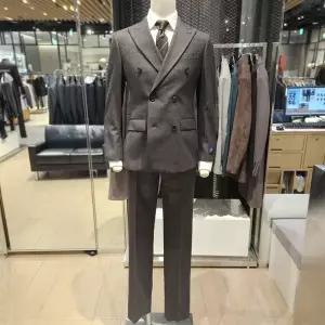 [레노마](하남점)renoma F/W 프리미엄 울캐시혼용 브라운체크 더블 슈트 RPCMSJ09T