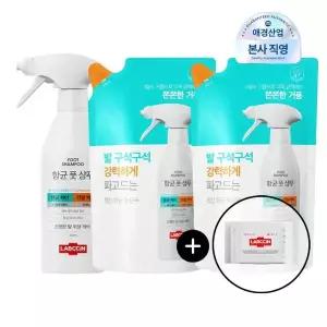[랩신] 풋샴푸 오리지널 각질케어 410ml용기 1개 400ml리필 2개 손소독티슈