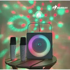 휴대용 노래방기계 머레이 블루투스 스피커 레인보우 LED 무선마이크