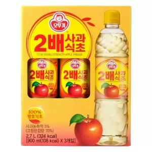 오뚜기 2배 사과식초 900ml 3개