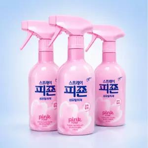 2+1 피죤 섬유탈취제 정전기방지 스프레이 핑크로즈 430ml 총 3개