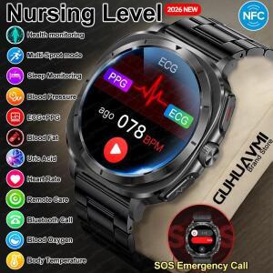 2026형 신형 AI   모니터 스마트워치  ECG+HRV 요산 혈중 지질 혈압 측정 시계 NFC HD  통화 기능 탑재