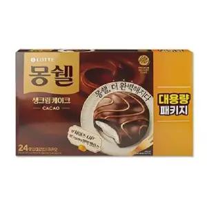 롯데 몽쉘통통 카카오 실속팩 816g 24개입 초코케이크 초코파이 간식 과자 대용량 사무실 탕비실 학교 학원