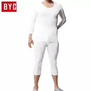 [BYC]남성 내복 베스트 7부 상하세트(화이트)