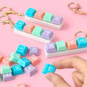 MBTI 키캡 키링 만들기 혼합 4개 DIY 키보드 클릭커 딸깍이