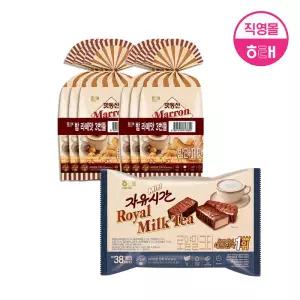 해태 맛동산 밤라떼맛 3번들 1개(204g X 2개) + 자유시간 미니 로열밀크티맛 (300g X 1개)