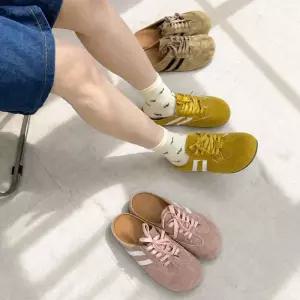 투라인 뮬 스니커즈 3color 스웨이드 라인 225~250mm 여성 블로퍼 슬리퍼 운동화 3color