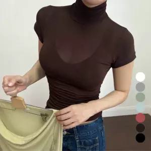 (2장묶음) 7컬러 여성 거즈폴라티 시스루 반팔목티 슬림핏