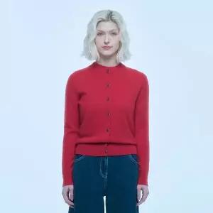 [UNIT](대전신세계)[캐시미어 100] 캐시미어 베이직 가디건 (ZFKKCA102C-RED)