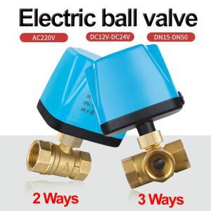 2way,3way DC12V-24V 또는 AC220V 전동 황동 볼 밸브, 3 선 2 제어 전기 DN15 DN20 DN25 DN32 DN40 DN50