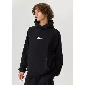 [르꼬끄](강남점)[정상가 109,000원][60% OFF] 풋볼 유니 후드티셔츠 BLK / QP423FHDO1