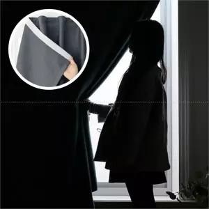 간편 방한 암막 커튼 방풍 베란다 암막 커튼 거실 단열