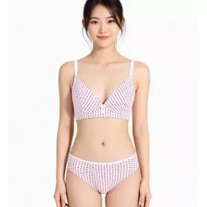 [롯데백화점]예스 면모달 하트 패턴 노와이어 브라 헴팬티세트YSWBB143YSWPB143