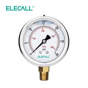 유압 게이지 압력계ELECALL 압력 게이지 0-30/0-100 Psi 1/4”NPT 오일 글리세린이 포함된 가스 공기 유압