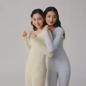 여성 순면 피치기모 기모내복 보온 발열내의 겨울 상하의 2세트
