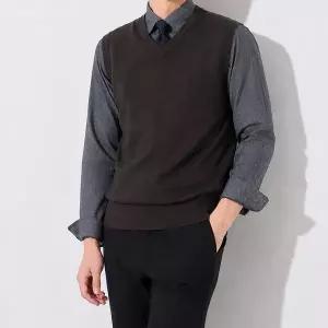 [바쏘옴므]26FW 남성 기본핏 브이넥 정장 니트조끼 ABRWSA3WV03