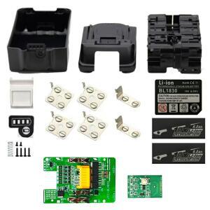마키타 18V 리튬 배터리 케이스용 10X18650 BMS 밸런스 충전 PCB 회로 기판 LED 표시등 BL1860 BL1830 리튬 이온 셀