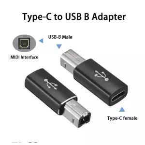 USB B to C 어댑터 USBC 암 프린터 수 컨버터 타입 MIDI 커넥터 데이터 동기화 지원