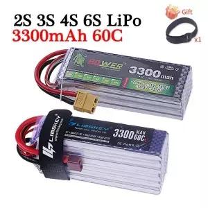 60C Lipo 배터리 3300mAh 7.4V 11.1V 14.8V 22.2V 2S 3S 4S 6S RC 자동차 트럭 헬리콥터 부품 용 T XT60