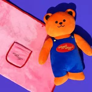 [위글위글] 포근한 무릎담요 쿠션담요 - Teddy Bear