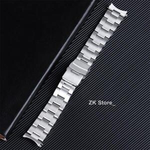 Seiko Citizen 남성용 시계 스트랩, 곡선 엔드 스테인레스 스틸 시계 팔찌, 하이 퀄리티 금속 시계 밴드, 2