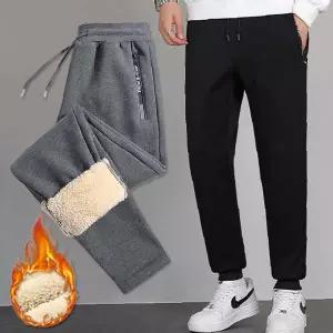 겨울용 기모안감 남성 트레이닝 하의 허리밴딩 조깅용 캐주얼 긴바지 보온 두꺼운