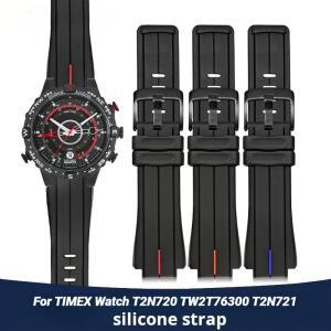 TIMEX E-tide 남성용 고무 시계 밴드, 방수 실리콘 스포츠 스트랩, 무료 도구, T2N720, T49706