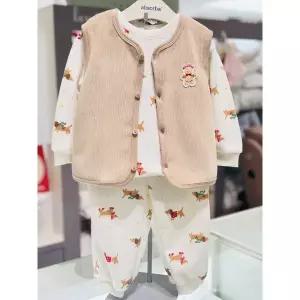 [압소바](하남점)[27년SS 아기백일돌조카선물]도기 상하+조끼세트(AB2671ON03)크림