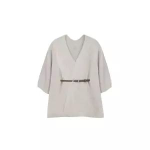 폴앤조 26Premium 울블렌딩 홀가먼트 벨티드 판쵸 가디건