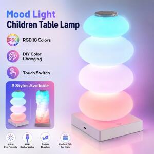 LED 조명 RGB 16 색 DIY 변경 책상 램프 터치 스위치 다단계 침실 침대 옆 테이블 장식
