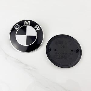 2개 82mm 74mm 자동차 전면 후드 엠블럼 리어 부트 트렁크 로고 BMW E30 E38 E39 E46 E60 E61 E90 X1 X3 X4