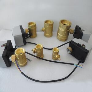 전동 액추에이터 황동 볼 밸브 AC220V DC12V-DC24V 수동 스위치 3선 2제어 2방향