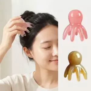문어 머리 휴대용 지압 목뒤 두피 괄사 얼굴 롤러 마사지기