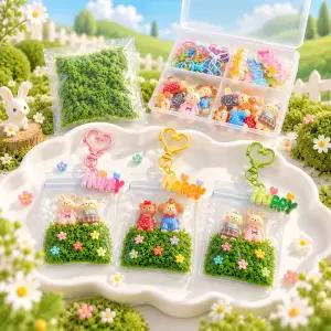 5세트 해피 숲속 동물친구들 지퍼백 키링 만들기 비즈 파츠 재료 DIY 봄이오나봄 키트