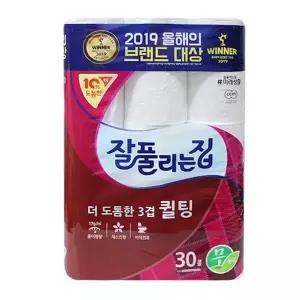 [하프클럽/오티마트]swK 화장지 퀼팅 30롤 잘풀리는집 두루마리 3겹