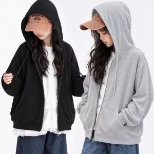 10대 여아 얇은 무지 후드집업 점퍼 초등학생 봄 중학생 가을 주니어 바람막이 루즈핏 여아 자켓