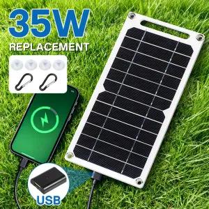 35W 썬파워 휴대용 태양광 패널 5V 플레이트 USB 안전 안정 충전기 휴대폰 야외 캠핑 가정용 RV용